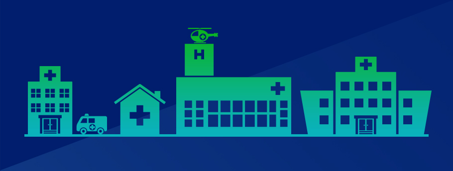 Darstellung von Krankenhäusern und Seniorenheimen als Bereich im Gesundheitswesen